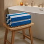 Mijolnir Juego de toallas de baño Cizgi - Blanco, Azul (2 piezas) de 100 x 160 cm